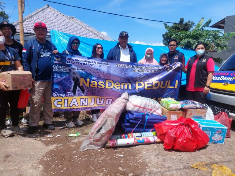 NasDem Jakbar Kirim Bantuan untuk Korban Gempa Cianjur