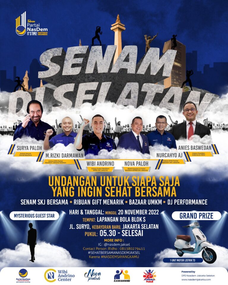 Kampanyekan Hidup Sehat, NasDem Jaksel Gelar Senam di Selatan